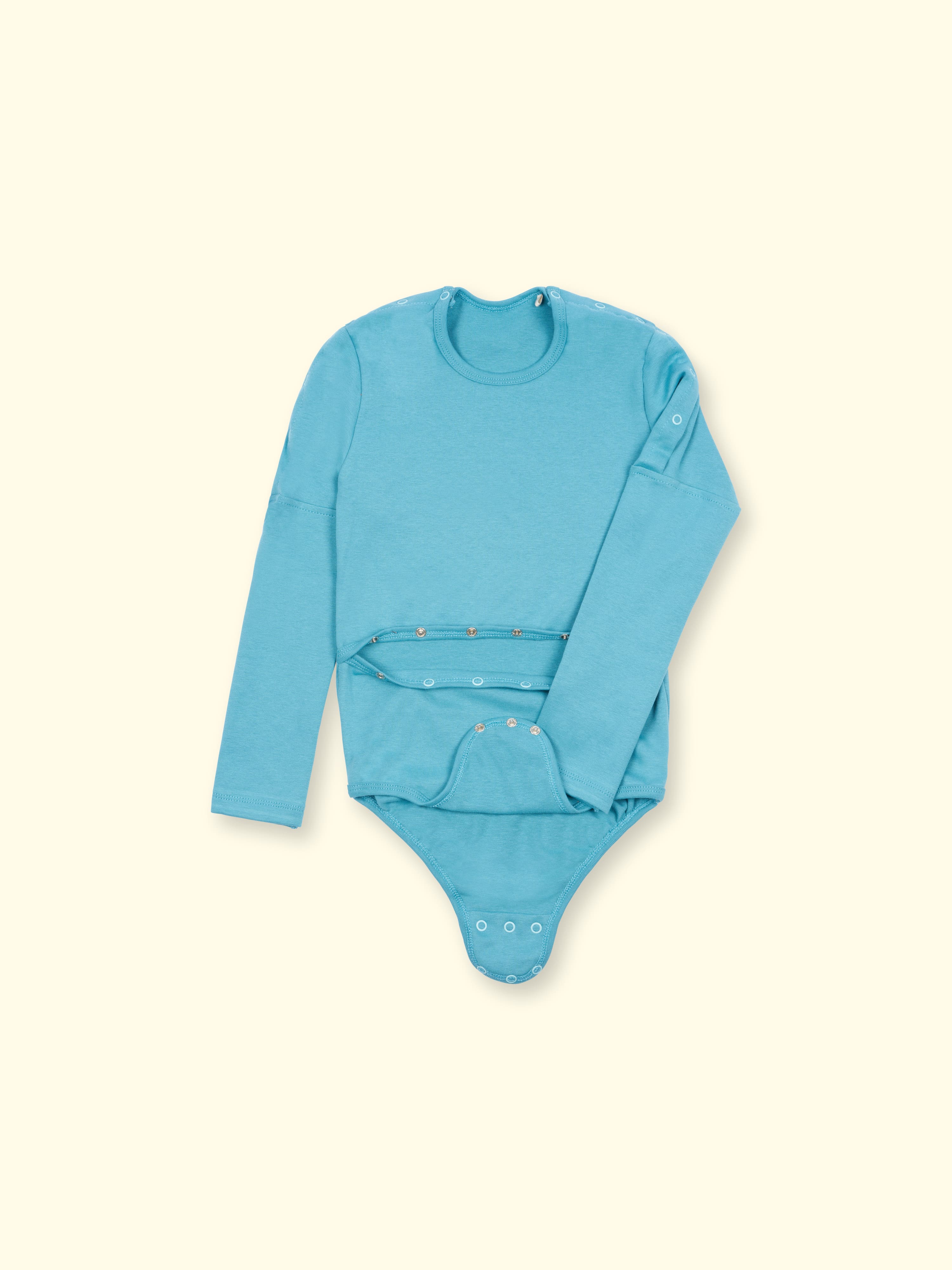 Sondenbody Mitwachsbody Björn - pour enfants avec soins médicaux, avec ouverture pour les manches, jusqu'à la taille 176