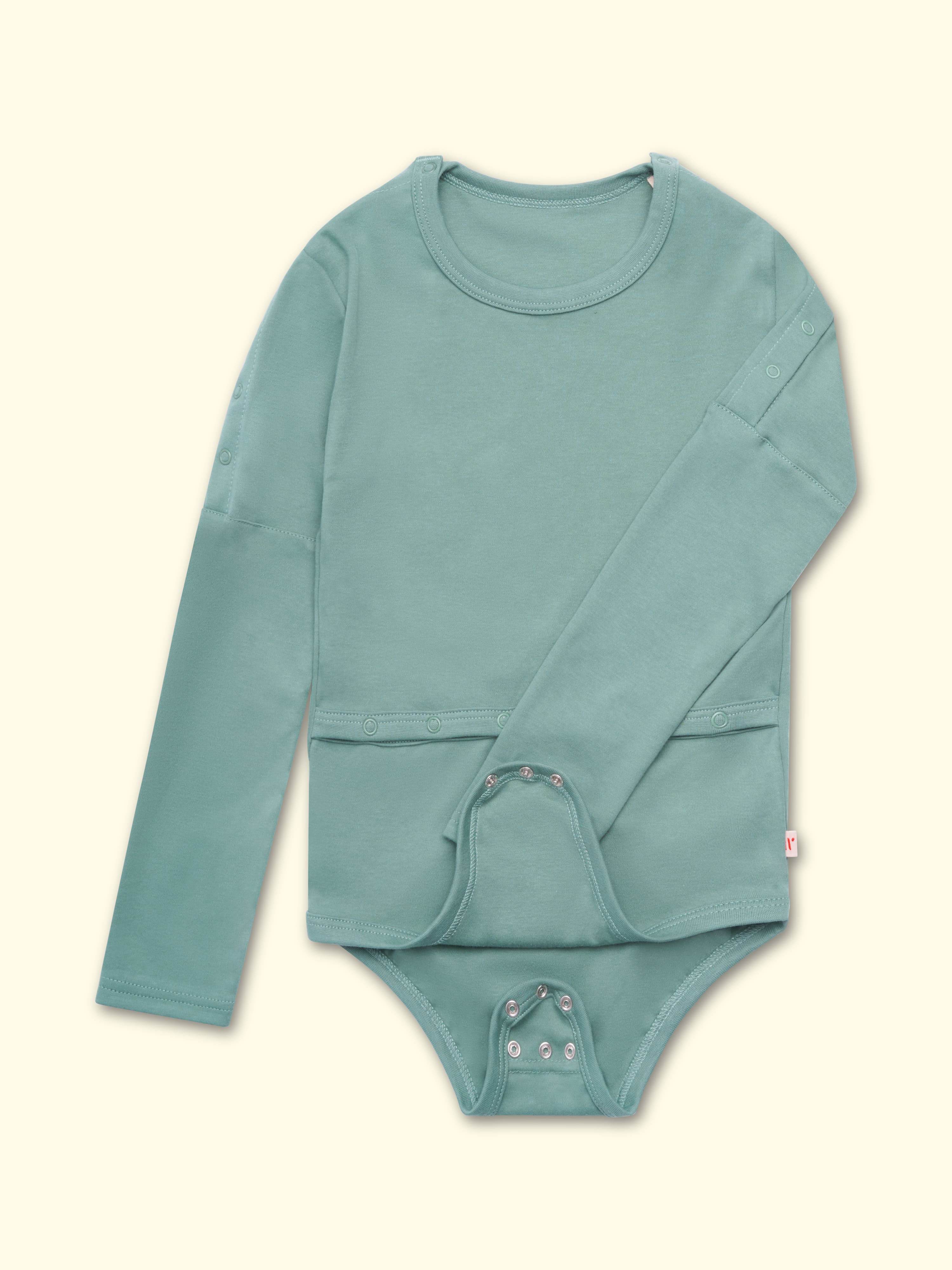 Sondenbody Mitwachsbody Björn - pour enfants avec soins médicaux, avec ouverture pour les manches, jusqu'à la taille 176