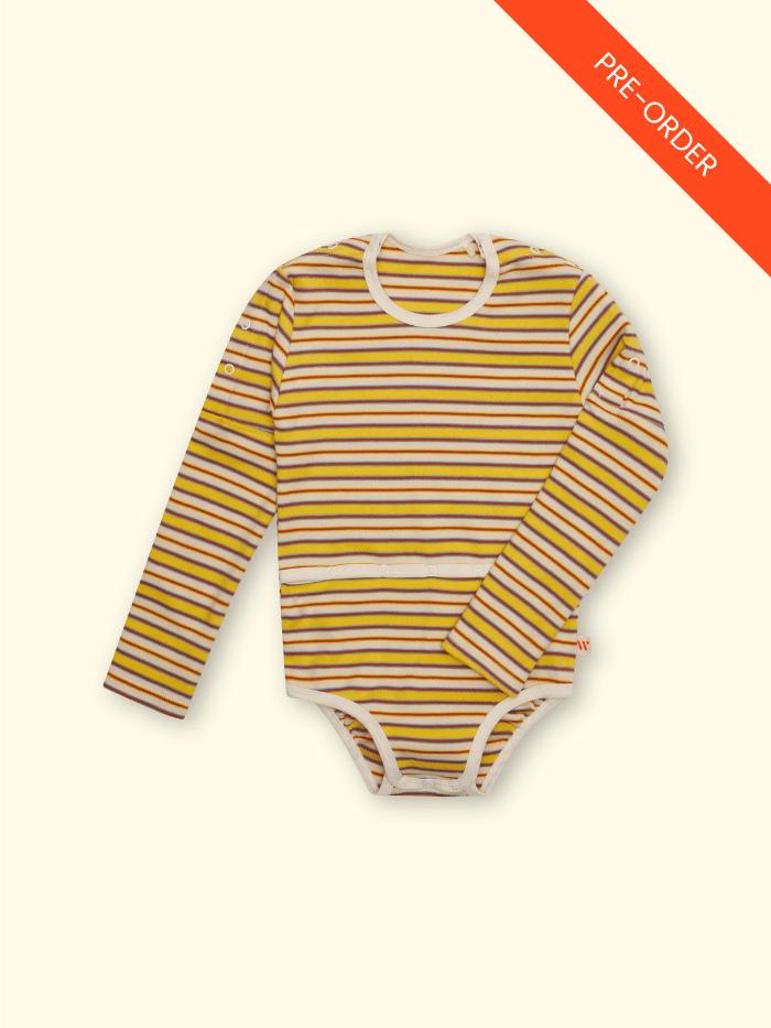 Sondenbody Mitwachsbody Björn - for children with medical care, with sleeve opening, up to size 176