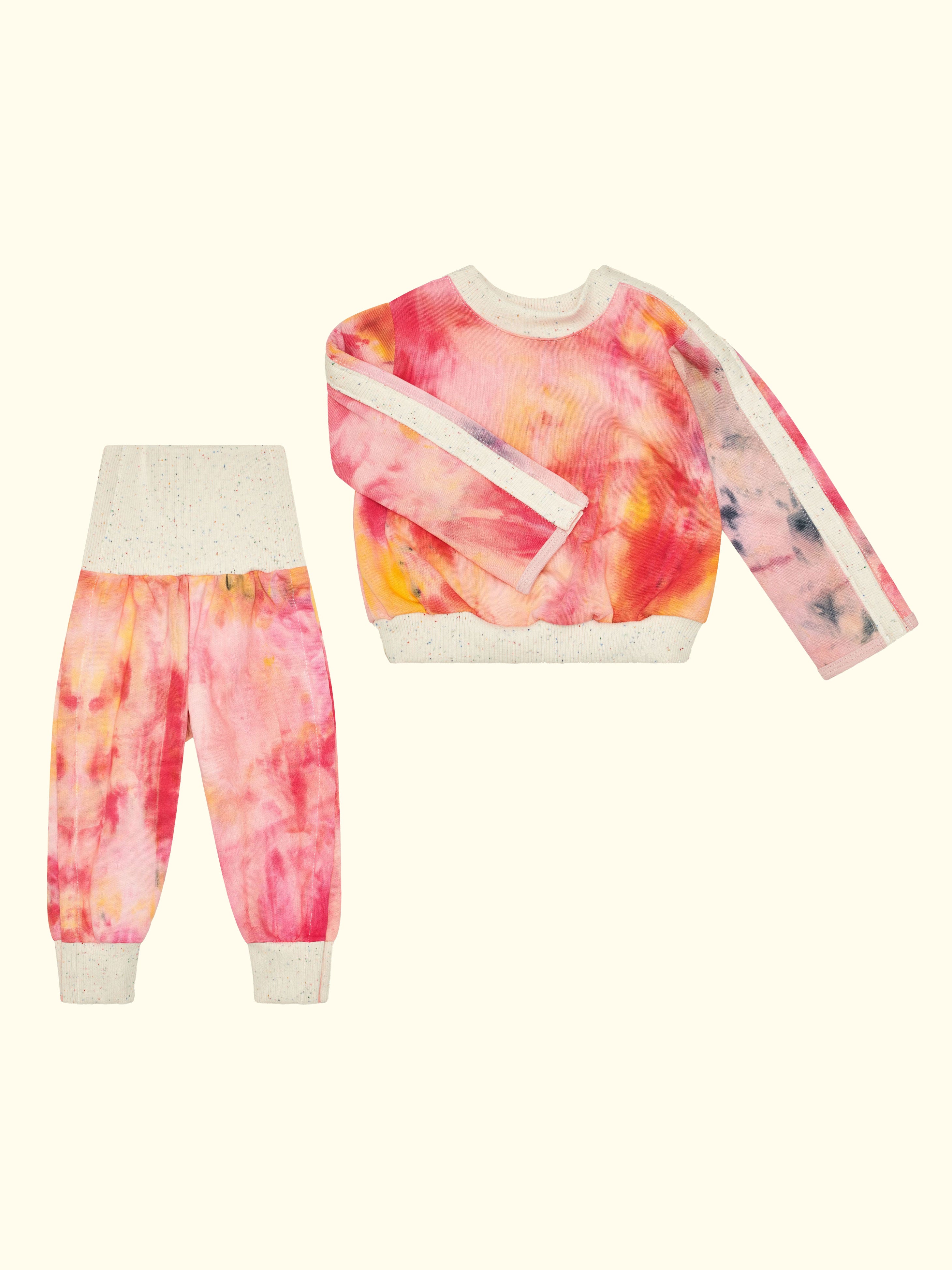 Batik-Pflegeset – Sweatshirt & Hose mit Öffnung für Zugänge