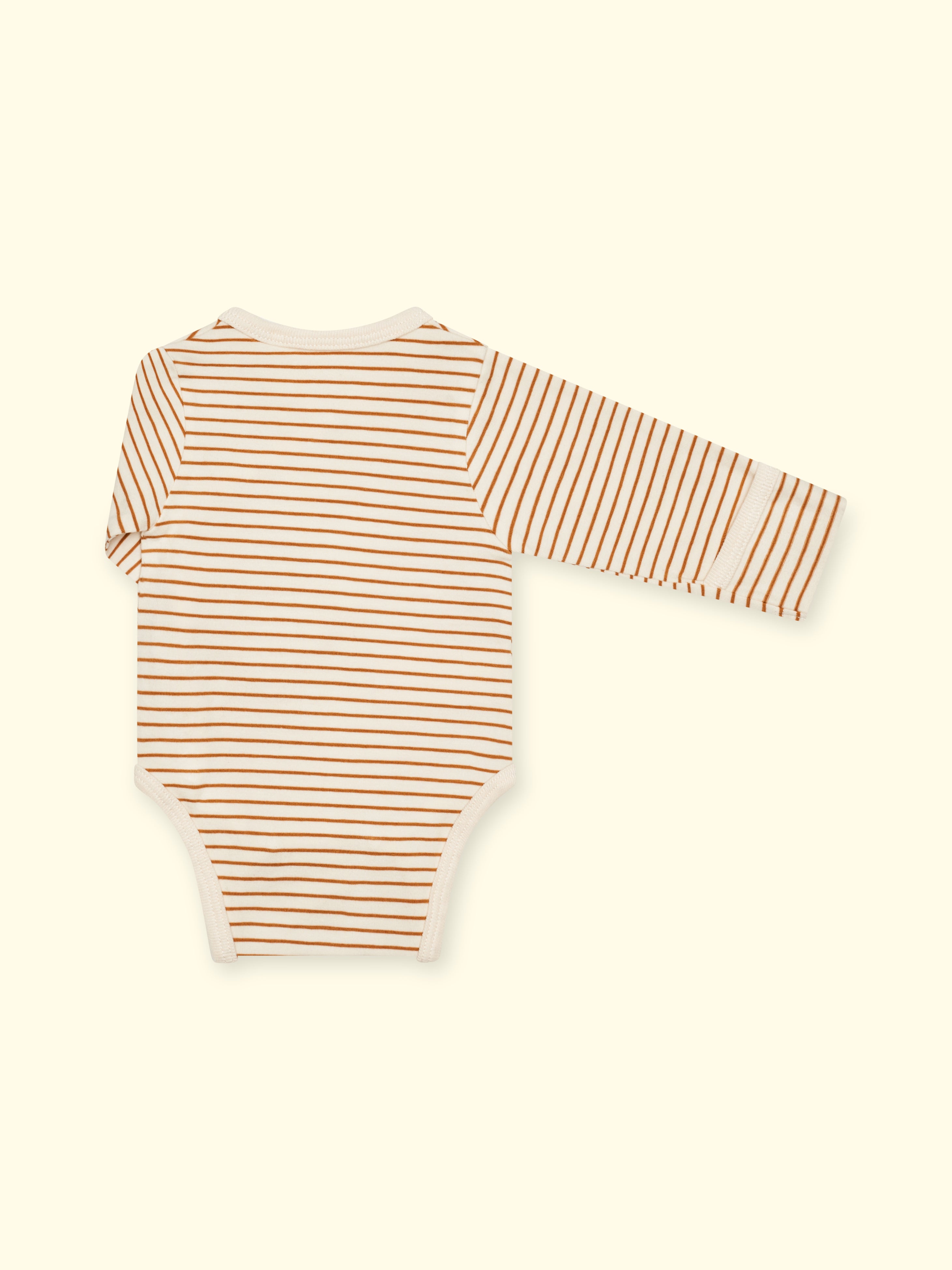 Body adaptable con protección contra arañazos para bebés prematuros y bebés - crema/rayas
