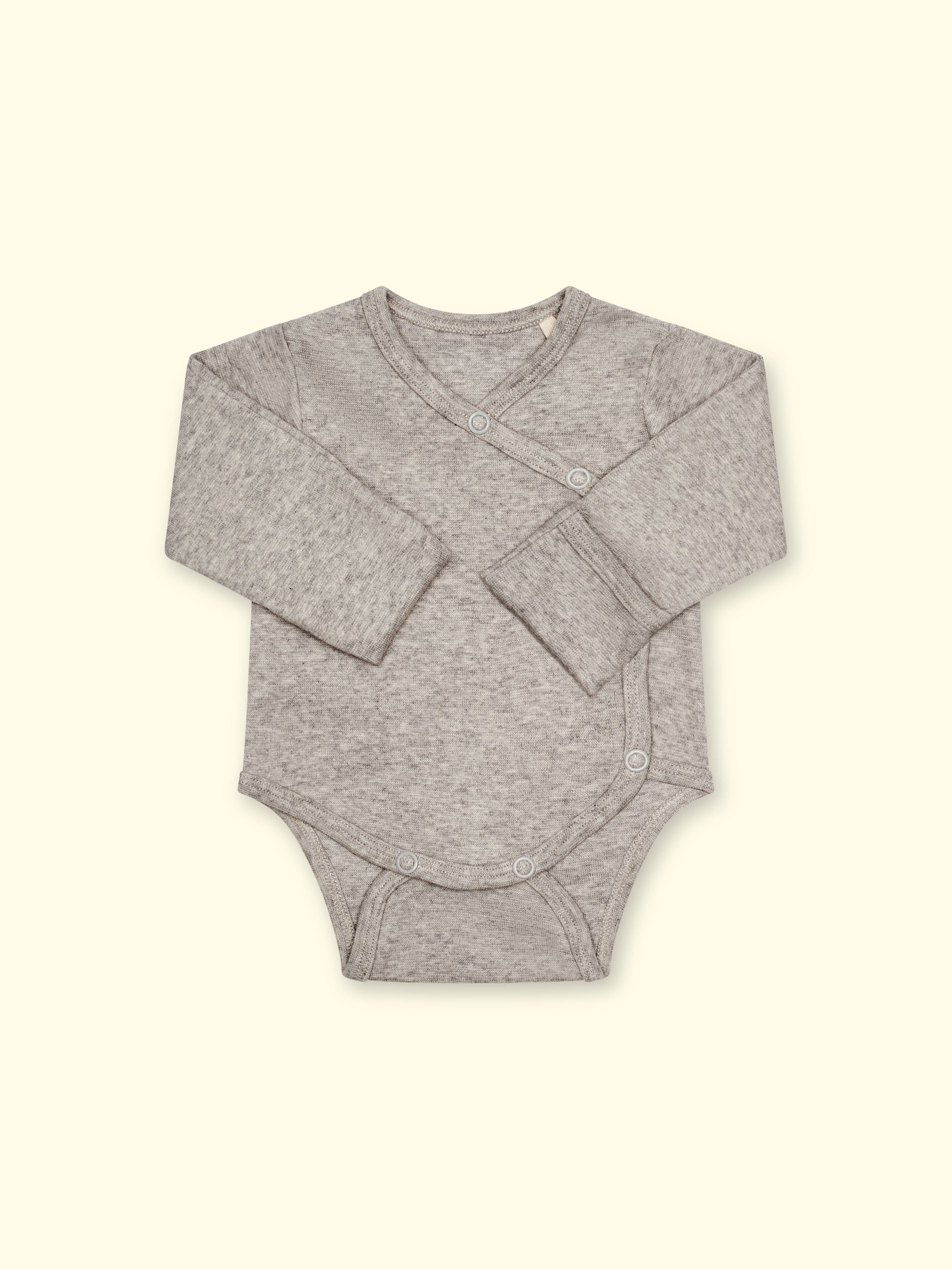 Adaptive bodysuit with scratch protection for premature babies and babies - gray
