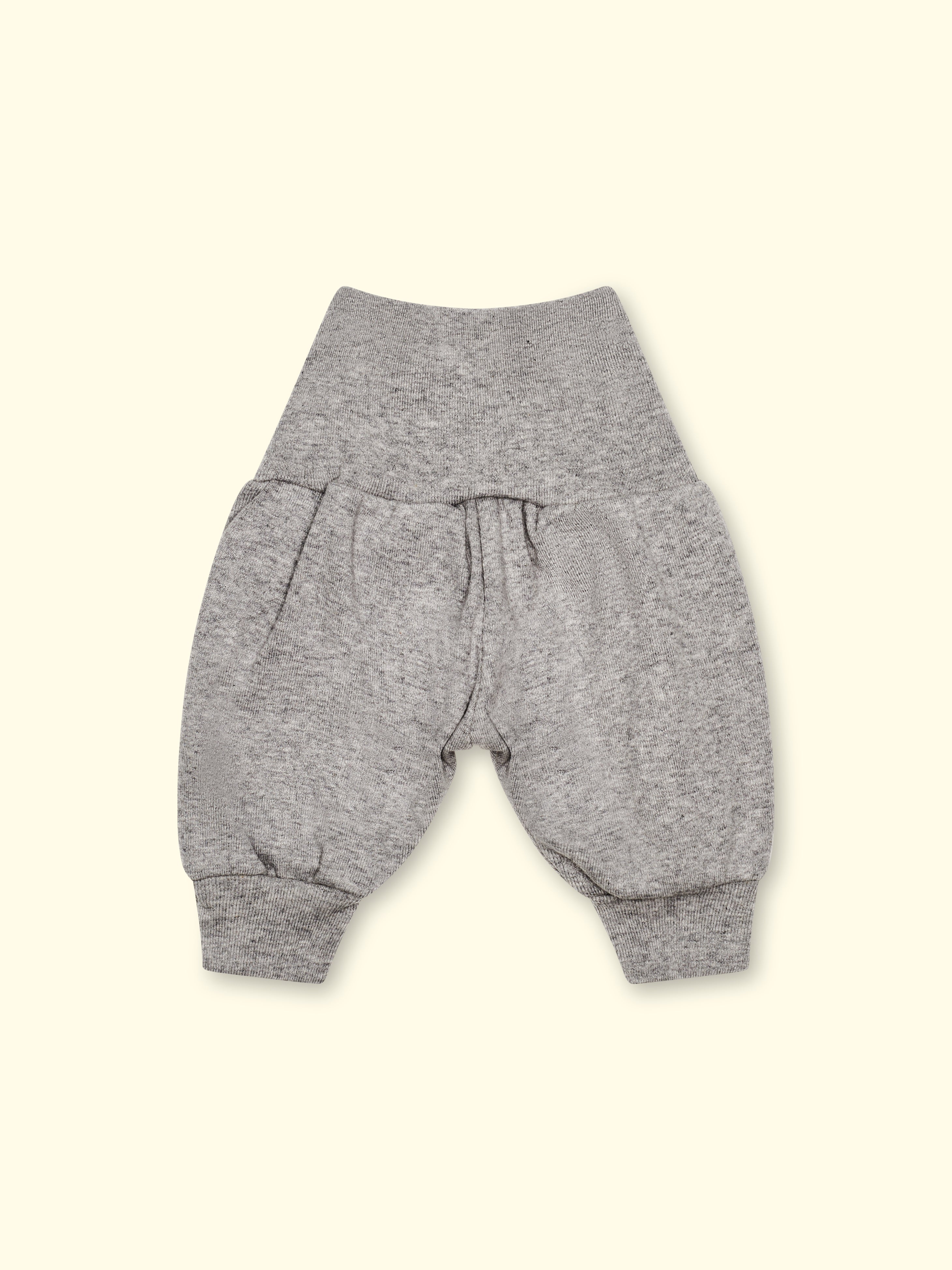 Jersey Premature and Baby Trousers with Snap Buttons - Heather Gray
