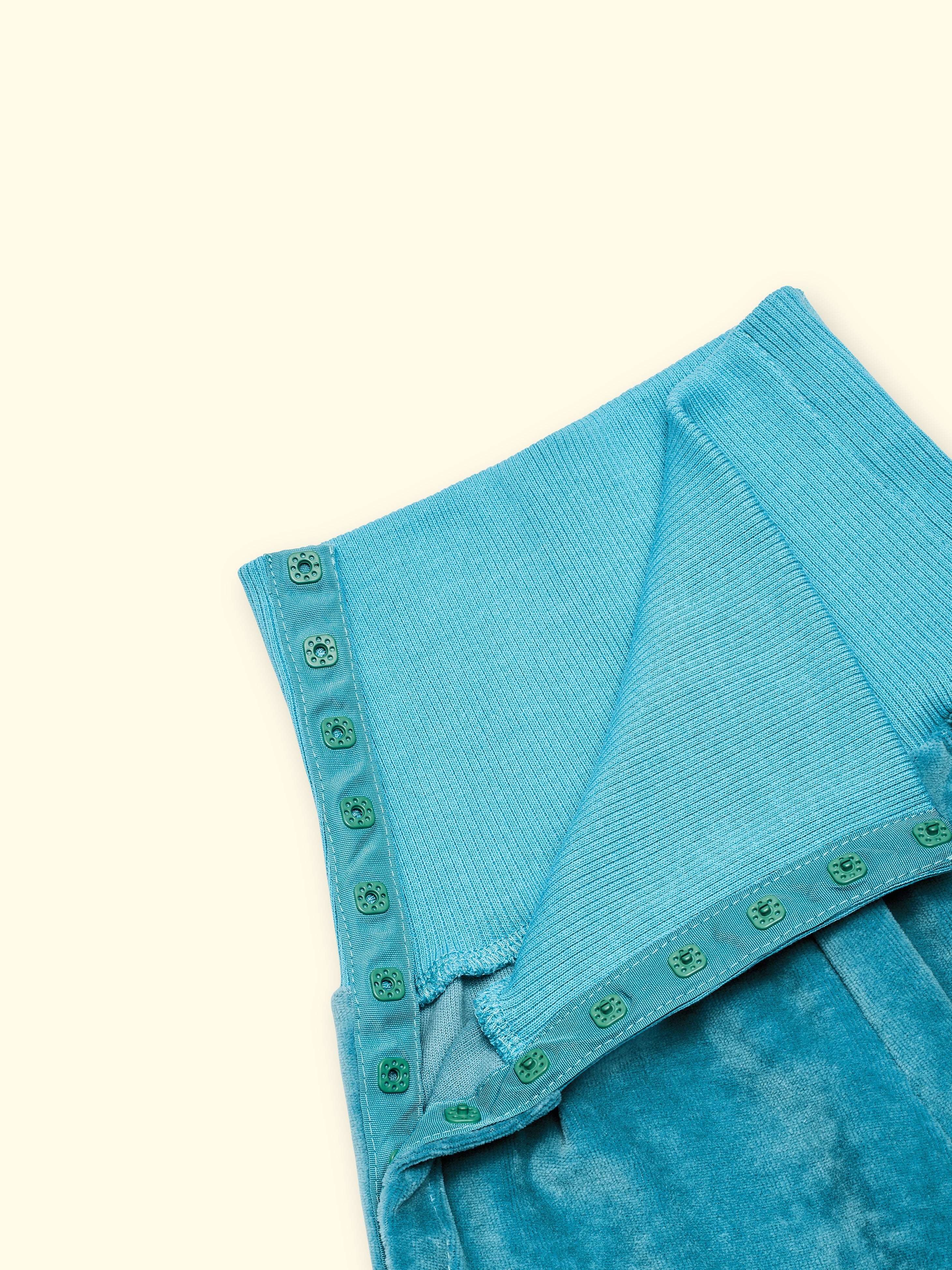 Pantalón Nicki para estoma, prótesis u ortesis, niños con silla de ruedas - verde azulado