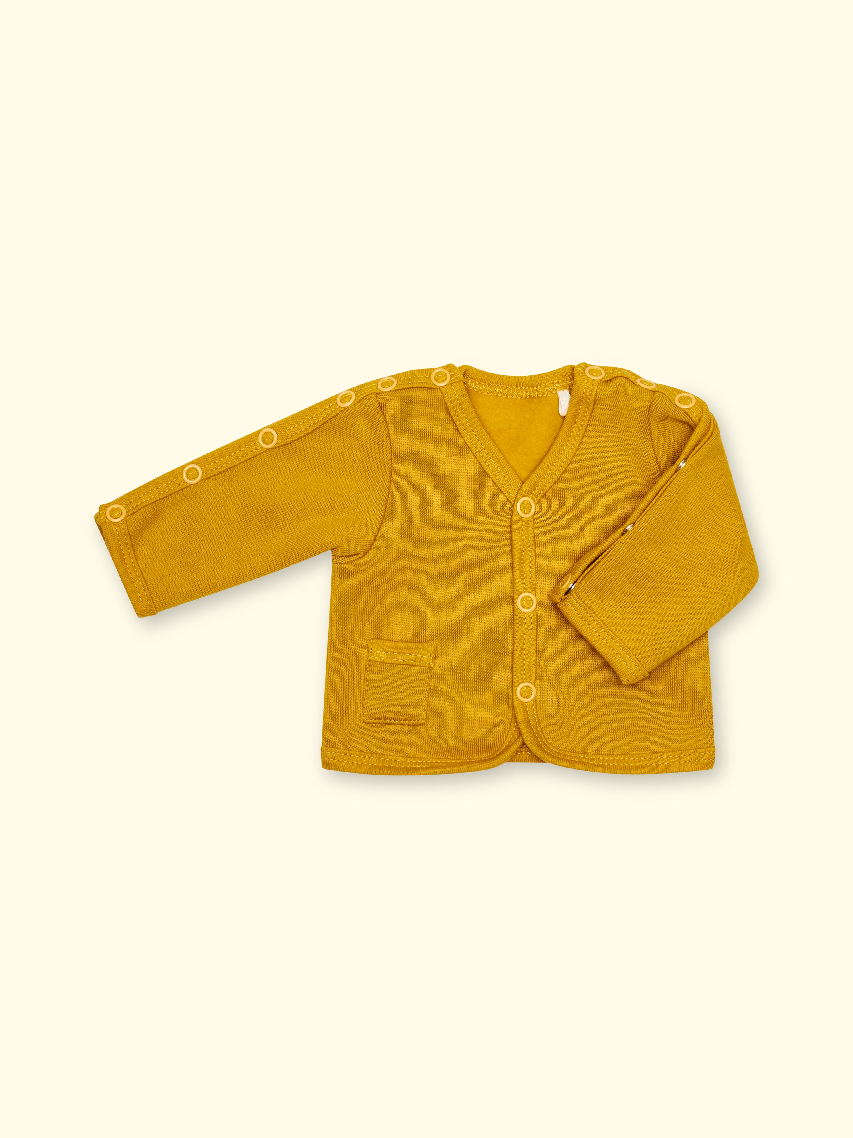 Adaptive jacket made of sweat fabric - mustard yellow