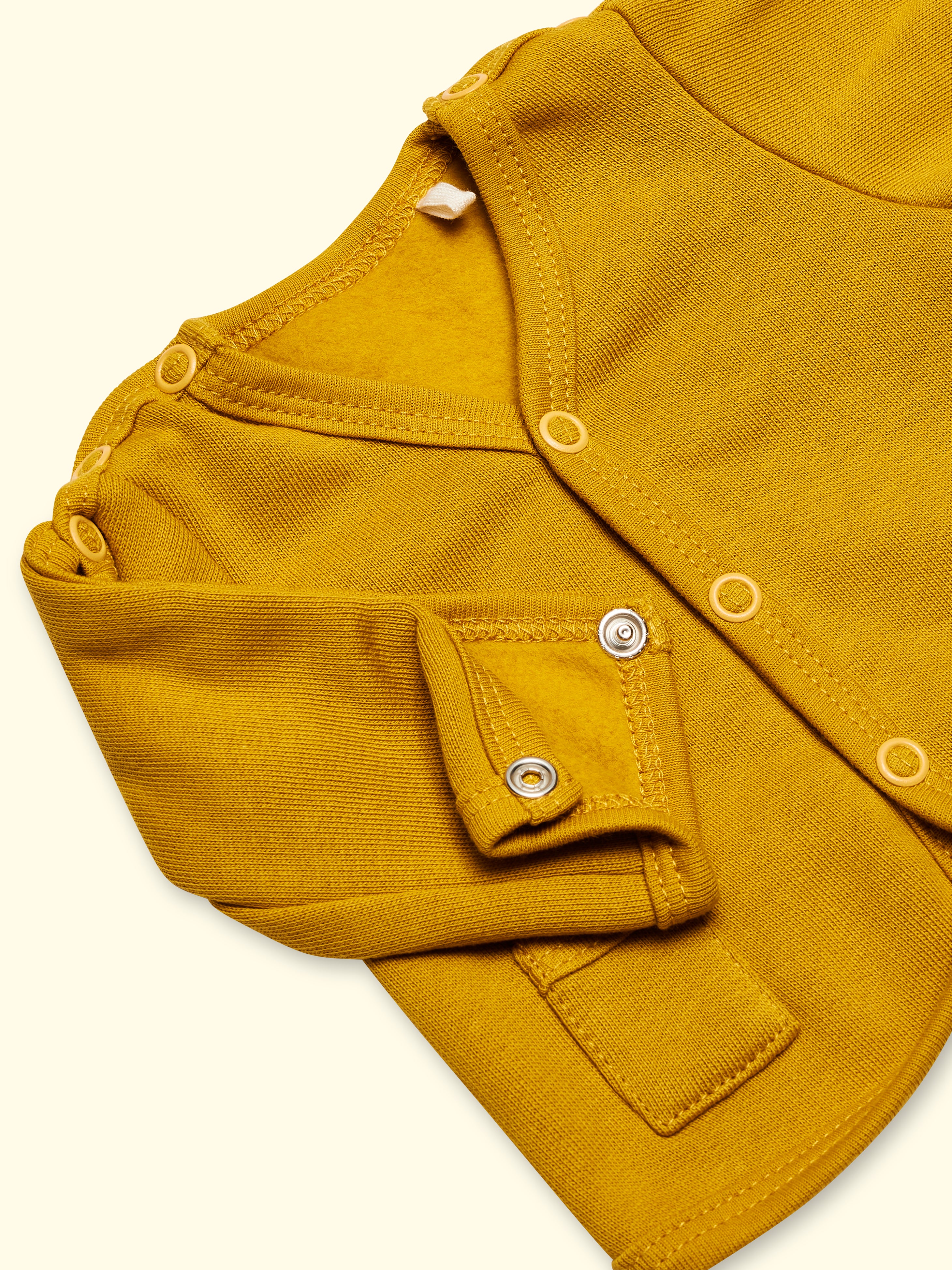Adaptive jacket made of sweat fabric - mustard yellow