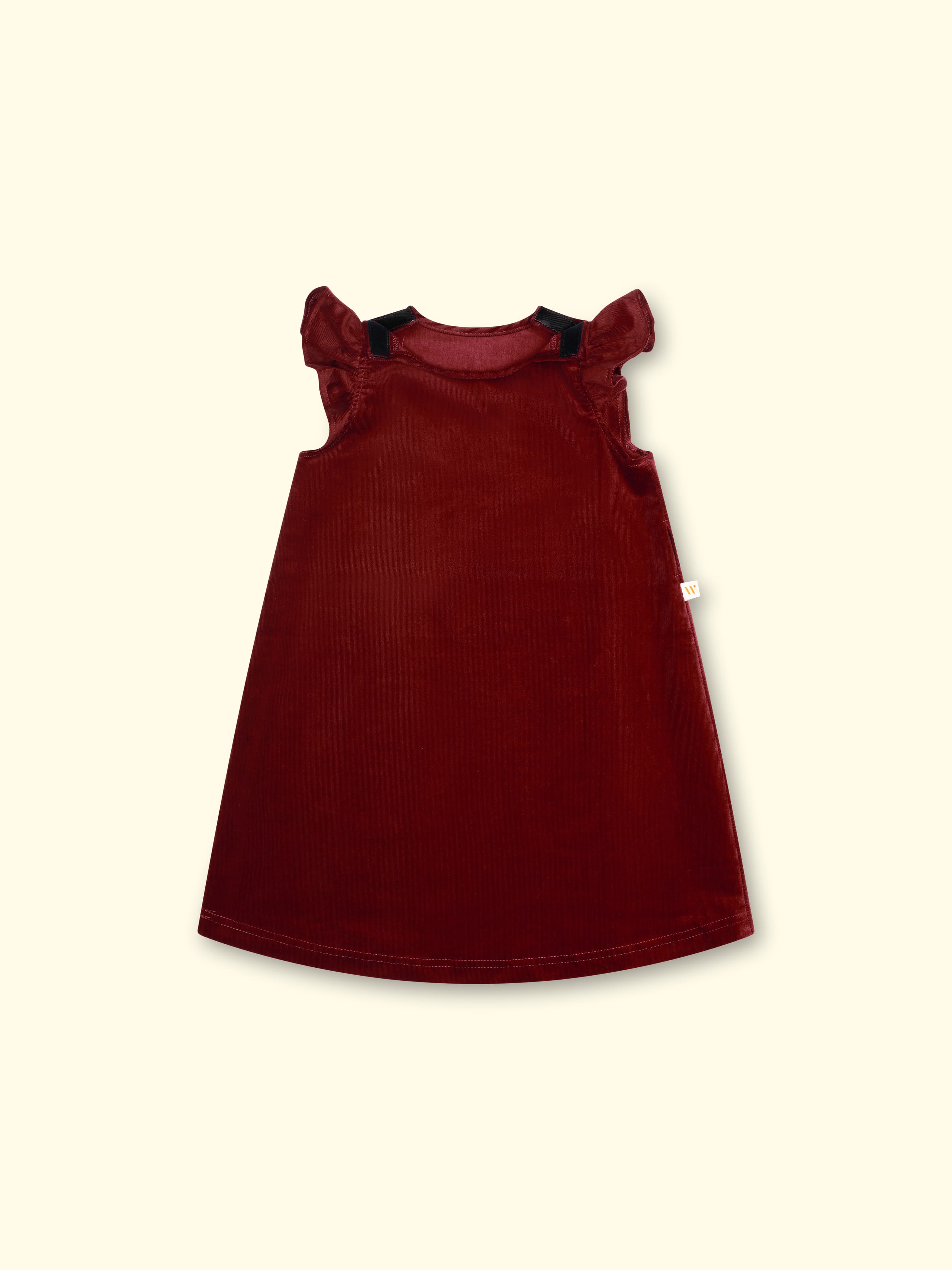 Adaptive corduroy dress Coco – with openings at the shoulders, up to size. 140